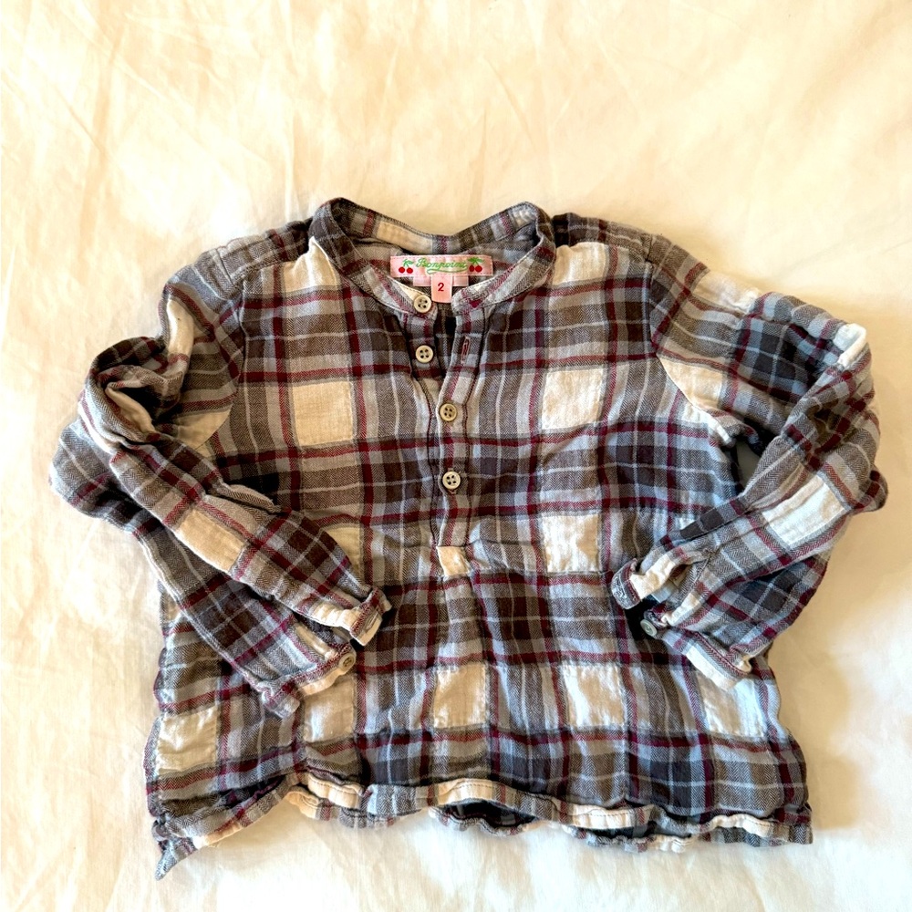 Bonpoint plaid shirt with buttons